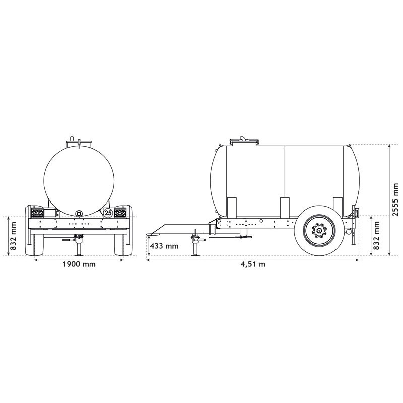 Wasserfässer auf Fahrgestell 5200 L