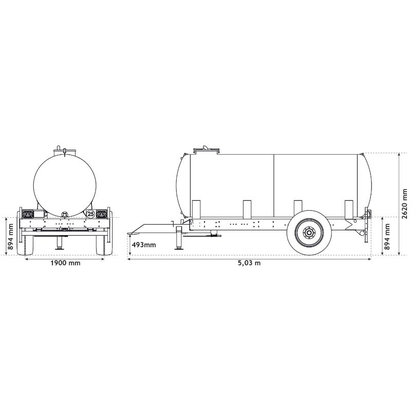 Wasserfässer auf Fahrgestell 8000 L Wasserfässer auf Fahrgestell 8000 L