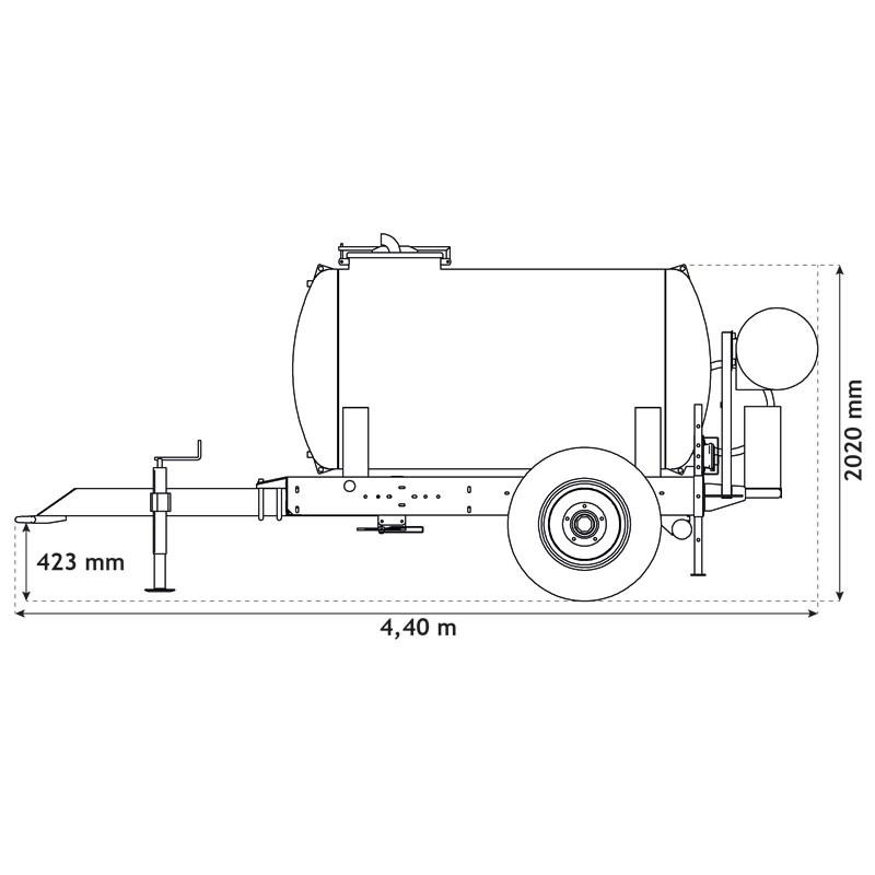 Wasserfässer auf Fahrgestell für Grünflächen 2000 L Wasserfässer auf Fahrgestell für Grünflächen 2000 L
