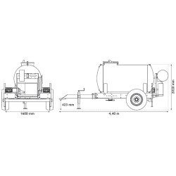 Wasserfässer auf Fahrgestell für Grünflächen 2000 L Wasserfässer auf Fahrgestell für Grünflächen 2000 L
