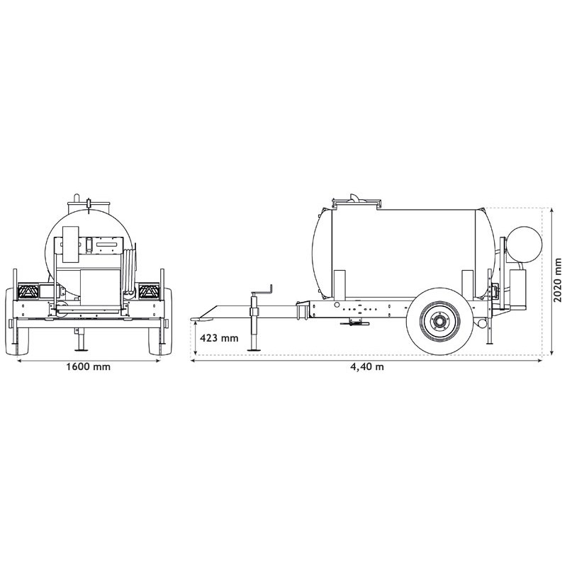 Wasserfässer auf Fahrgestell für Grünflächen 2000 L Wasserfässer auf Fahrgestell für Grünflächen 2000 L