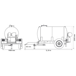 Wasserfässer auf Fahrgestell für Grünflächen 5200 L