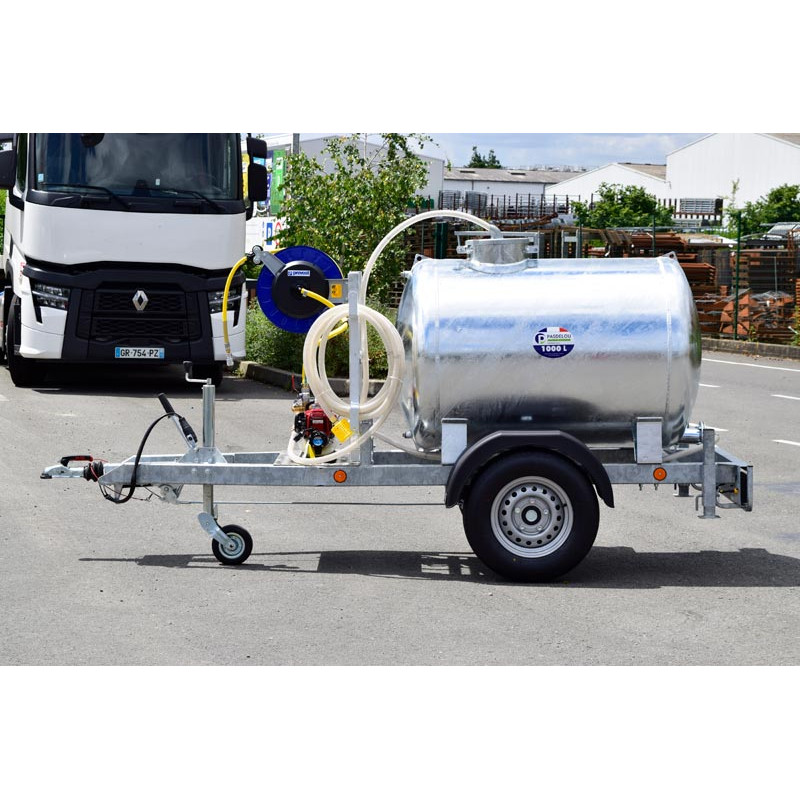 Wassertankanhänger 1000 Liter Grünflächen - Straße 90km/h - PTC 1,5 T